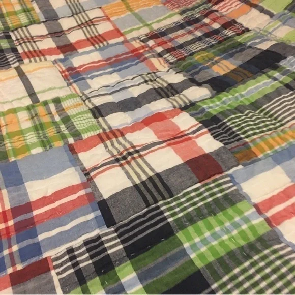 Pottery Barn Kids Full size plaid Madras reversible comforter